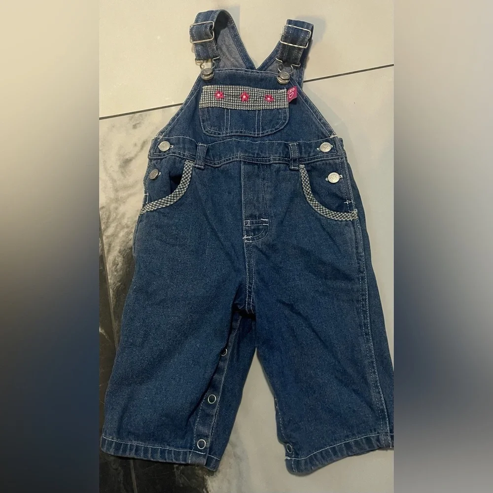 Canyon River Blues Denim Overalls with Checkered Detail vintage